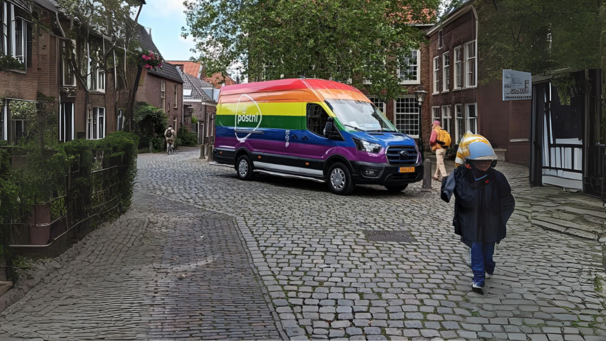 PostNL rijdt met een regenboosbus om de Pride Month te sturen