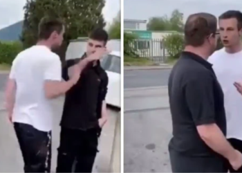 Vader pakt jongen aan die zijn 16-jarige zoon pest (VIDEO)