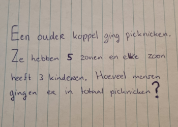 Hoeveel mensen gingen er in totaal picknicken? Denk goed na!