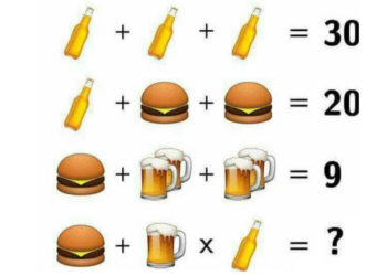 Het raadsel van bier en burgers! Weet jij wat er bij het vraagteken moet komen te staan?