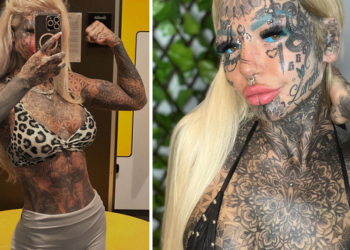 Vrouw die €130.000 aan tattoos besteedde deelt bizarre voor- en na-foto’s: “Ik werd blind na het tatoeëren van mijn ogen, maar ik stop niet”