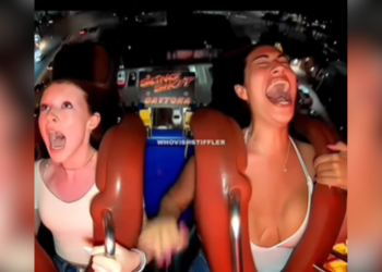 VIDEO: Het filmpje van deze dame in een wilde attractierit gaat viraal, je snapt gelijk waarom