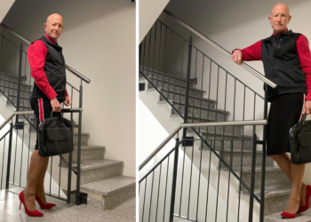 Vader gaat dagelijks in een rok met hakken naar werk: “Hij is een voorbeeld voor veel mannen”