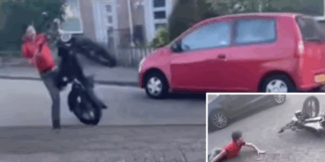 Deze jongen wilde net iets te stoer doen op zijn fatbike…