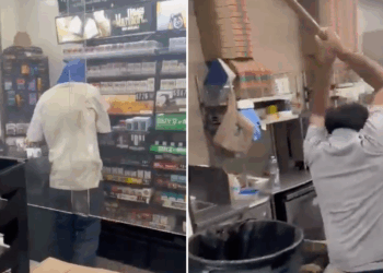 Overvaller probeert tankstation te beroven, maar krijgt keihard lesje terug