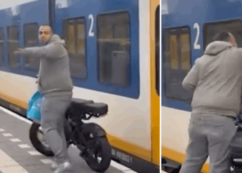 ZIEN: Man mag trein niet in met fatbike en gaat volledig door het lint